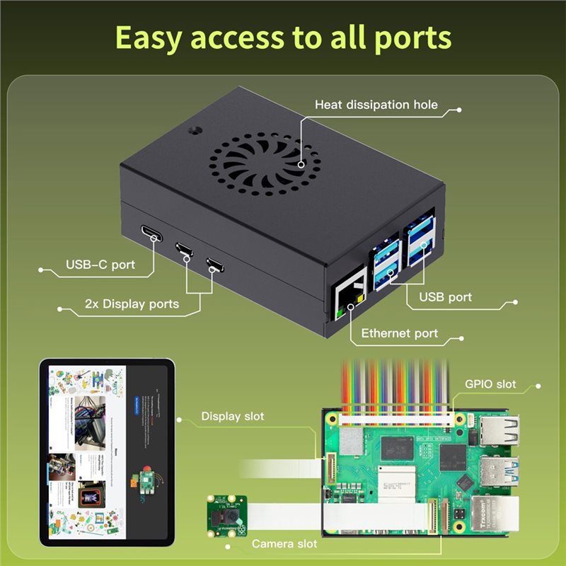 T23C For Irasptek Starter Kit  - Raspberry Pi 5 8Gb Board ulasan dan harga
